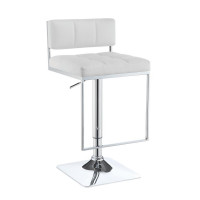 Coaster Furniture 100193 Adjustable Bar Stool White and Chrome